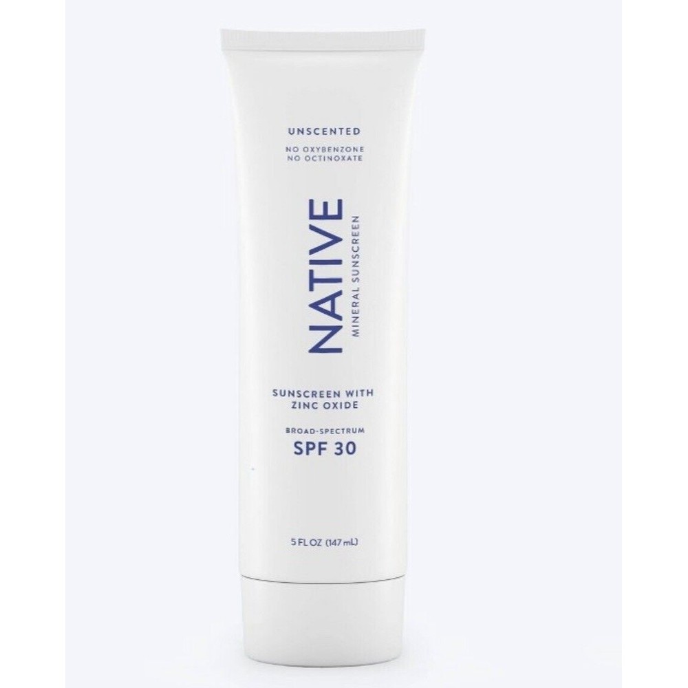 Native Mineral Sunscreen With Zinc Oxide Broad Spectrum SPF 30 | Unscented | 5oz